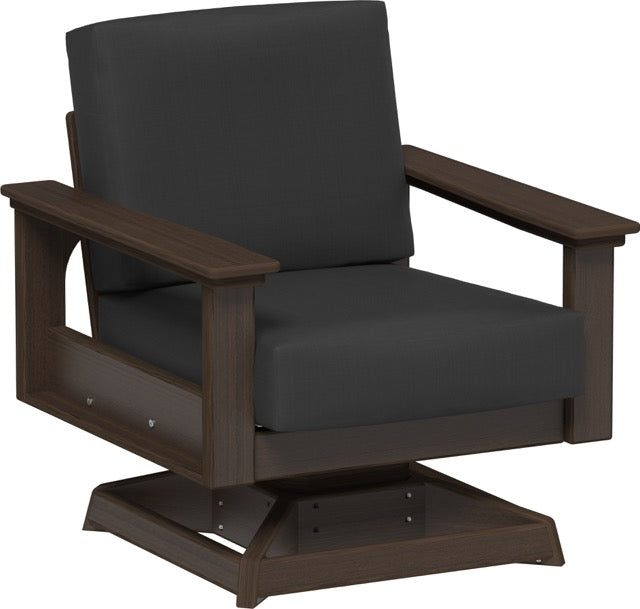 Lanai Deep Seating Swivel Rocker Brazilian Walnut-Spectrum Carbon