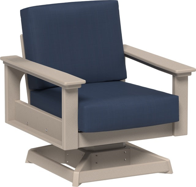 Lanai Deep Seating Swivel Rocker Weatherwood-Spectrum Indigo