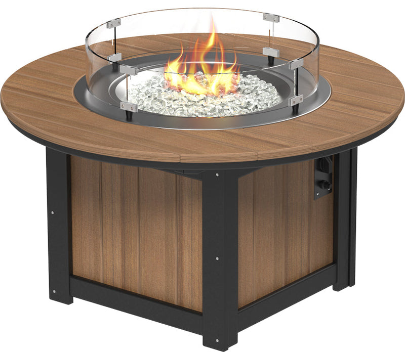 Lumin Fire Pit 46 Round Antique Mahogany Black
