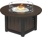 Lumin Fire Pit 46 Round Brazilian Walnut Black