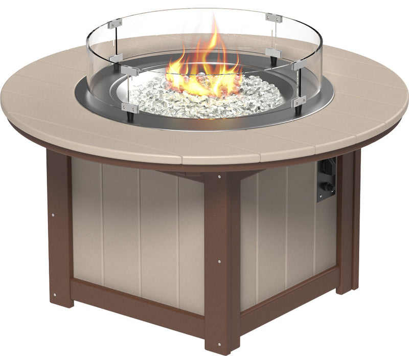 Lumin Fire Pit 46 Round Weatherwood Chestnut Brown