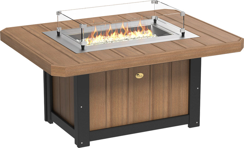 Lumin Fire Pit 51 Rectangular Antique Mahogany