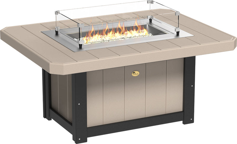 Lumin Fire Pit 51 Rectangular Weatherwood