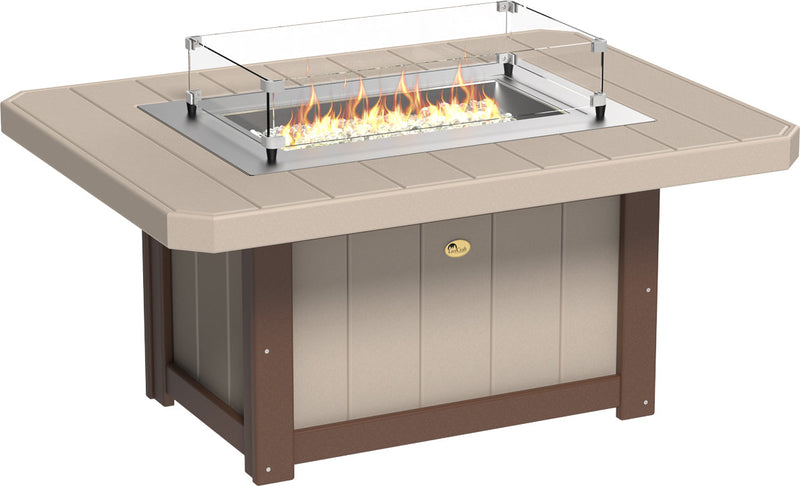 Lumin Fire Pit 51 Rectangular Weatherwood Chestnut
