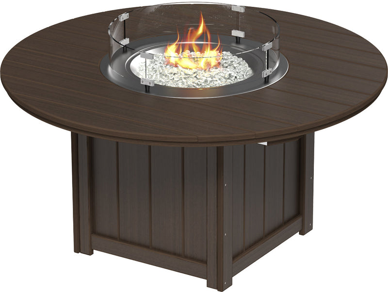 Lumin Fire Table 60 Round Brazilian Walnut Dining