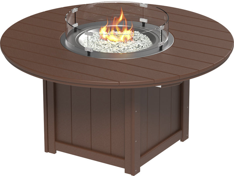 Lumin Fire Table 60 Round Chestnut Brown Dining