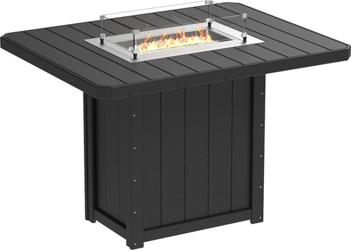 Lumin Fire Table 62 Rectangular Black Bar