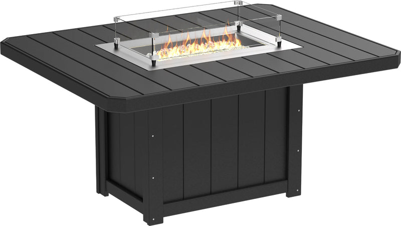 Lumin Fire Table 62 Rectangular Black Dining