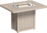 Lumin Fire Table 62 Rectangular Weatherwood Bar