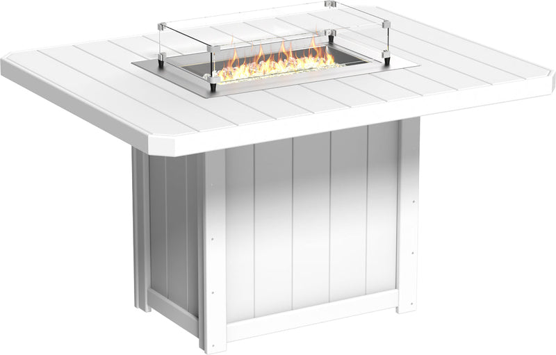 Lumin Fire Table 62 Rectangular White Counter