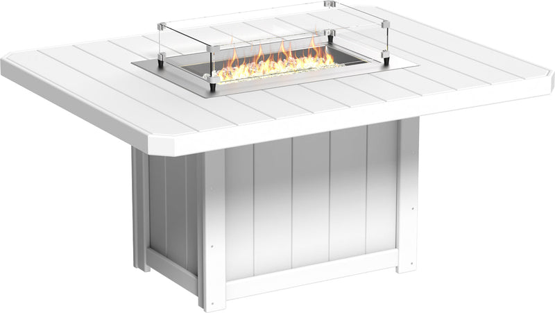 Lumin Fire Table 62 Rectangular White Dining
