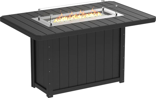 Lumin Fire Table 79 Rectangular Black Bar