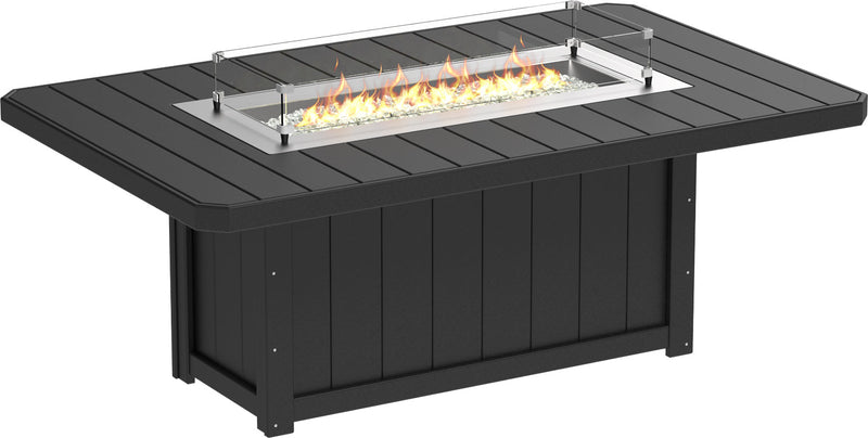Lumin Fire Table 79 Rectangular Black Dining