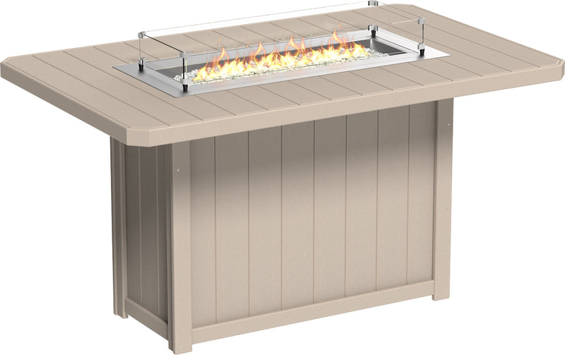 Lumin Fire Table 79 Rectangular Weatherwood Bar