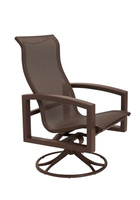 Lakeside Sling Swivel Rocker with high back