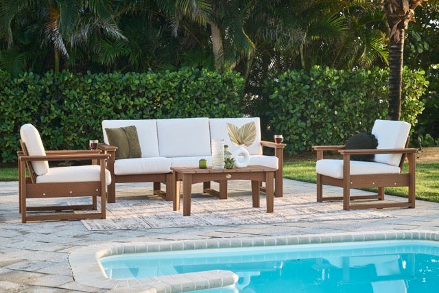 LuxCraft Lanai Deep Seating Set — Sofa, 2 Chairs & Coffee Table