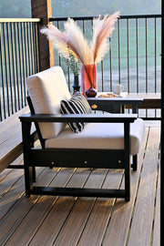 Lanai Deep Seating Chair Black-Canvas