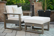 Lanai Deep Seating Chair Ottoman Coastal Gray-Canvas