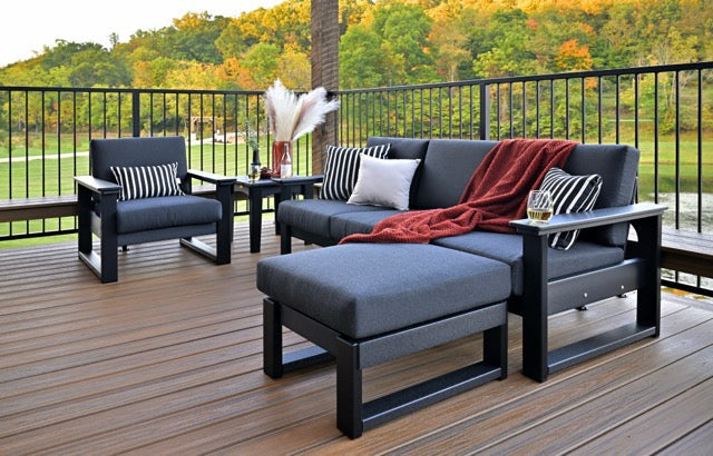 Lanai Deep Seating Chair Sofa Ottoman Black-Spectrum Carbon