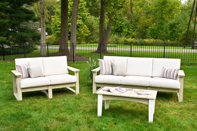 Lanai Deep Seating Loveseat Sofa Birch-Canvas 1