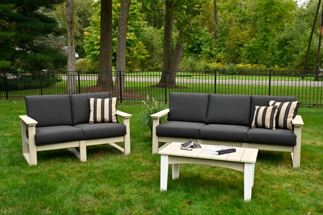 Lanai Deep Seating Loveseat Sofa Birch-Spectrum Carbon