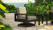 Lanai Deep Seating Swivel Rocker Black-Marine Leatherette Ash