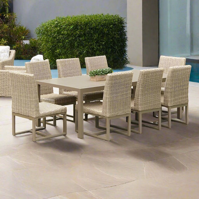 Lloyd Flanders Milan Woven Vinyl 9-Piece Dining Set