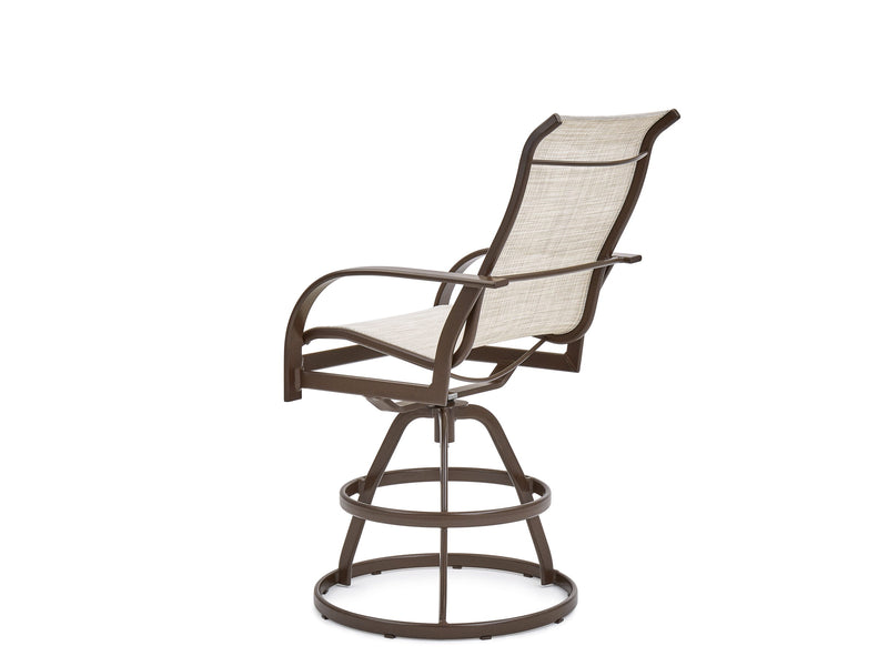 Key West Sling High Back Swivel Bar Stool