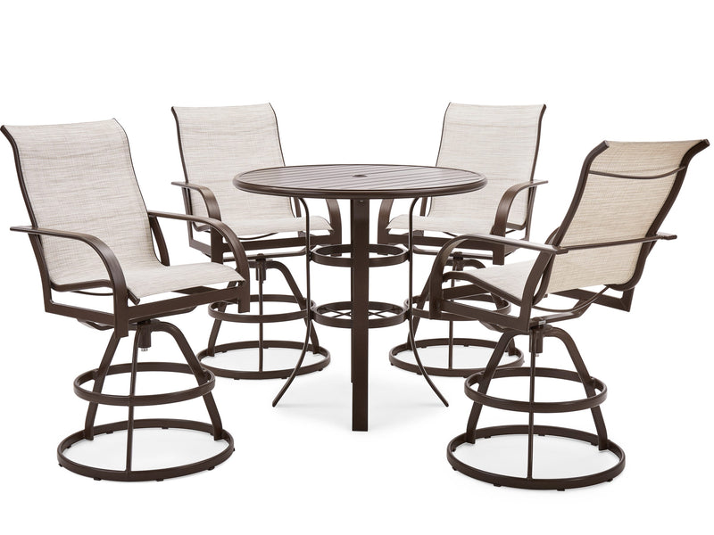 Key West Sling High Back Swivel Bar Stool