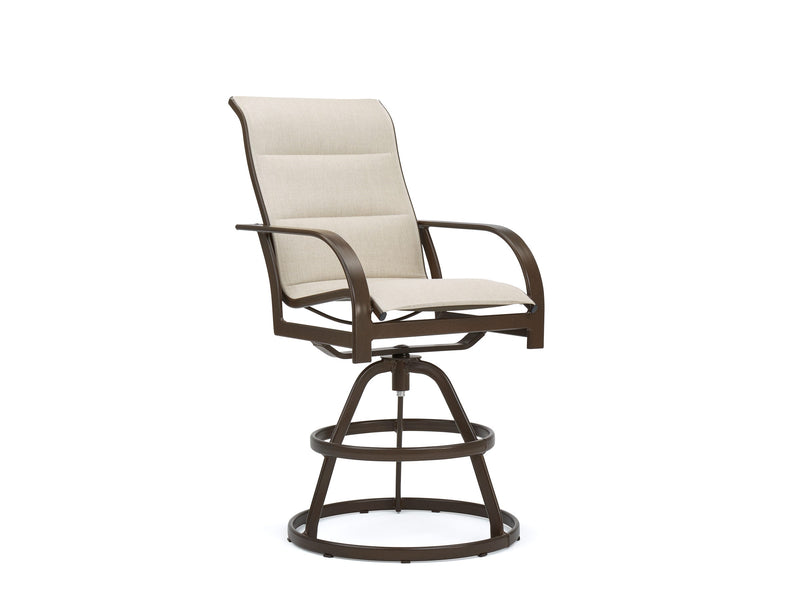Key West Padded Sling High Back Swivel Bar Stool