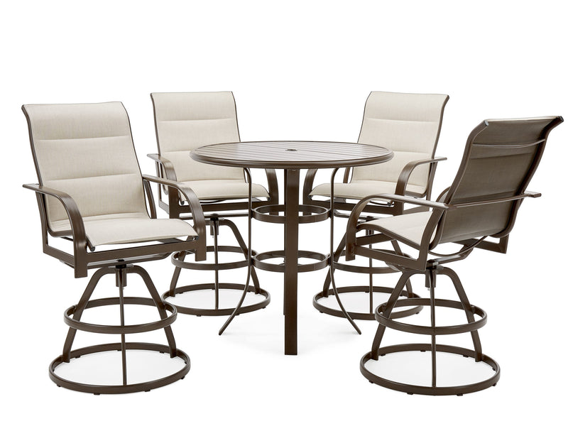 Key West Padded Sling High Back Swivel Bar Stool