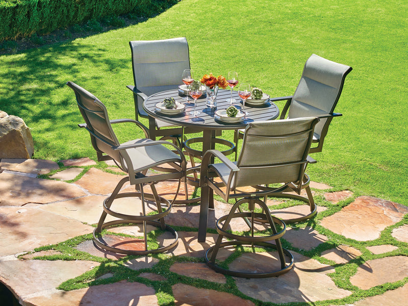 Key West Padded Sling High Back Swivel Bar Stool