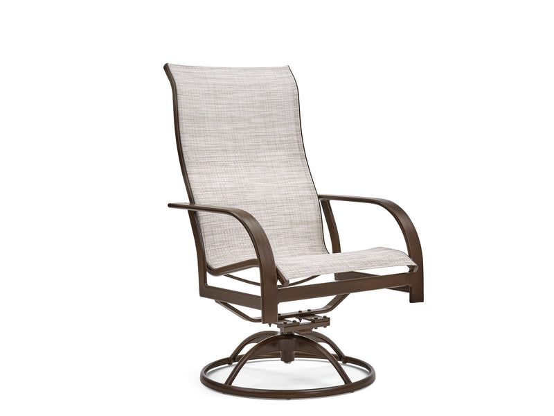 Key West Sling Ultra High Back Swivel Rocker Dining Chair