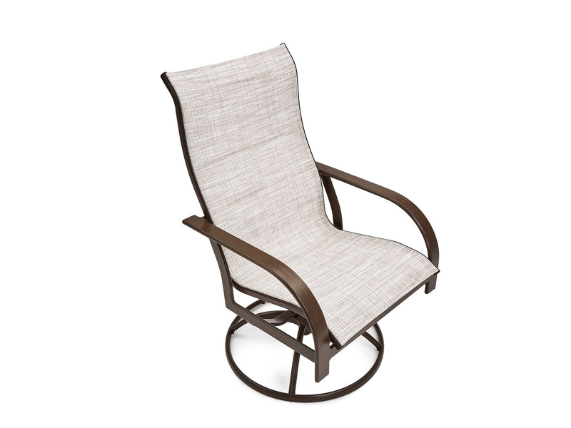 Key West Sling Ultra High Back Swivel Rocker Dining Chair