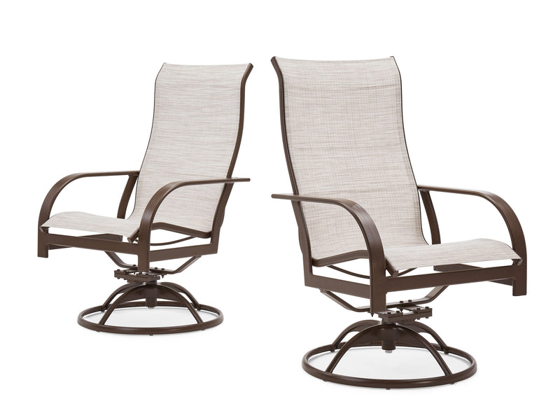 Key West Sling Ultra High Back Swivel Rocker Dining Chair