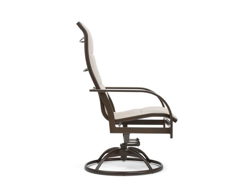 Key West Padded Sling Ultra High Back Swivel Rocker Dining Chair