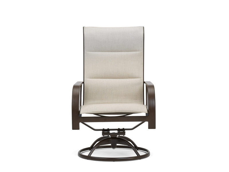 Key West Padded Sling Ultra High Back Swivel Rocker Dining Chair