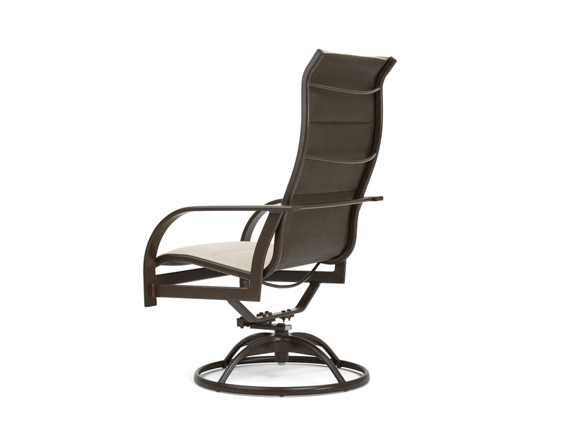 Key West Padded Sling Ultra High Back Swivel Rocker Dining Chair