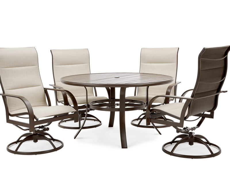 Key West Padded Sling Ultra High Back Swivel Rocker Dining Chair