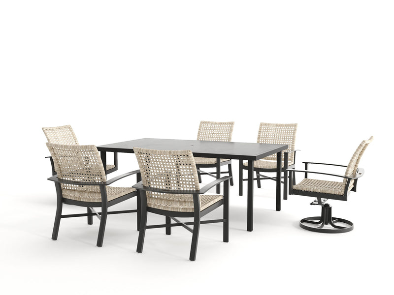 Jasper Woven Dining Stationary Arm Dining Chair