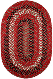 Manhattan Red Brick braided indoor/outdoor rug by Rhody Rug — oval