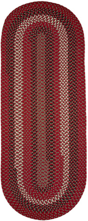 Manhattan Red Brick braided indoor/outdoor rug by Rhody Rug — oval runner