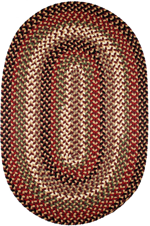 Mayflower Sangria braided indoor/outdoor rug by Rhody Rug — oval