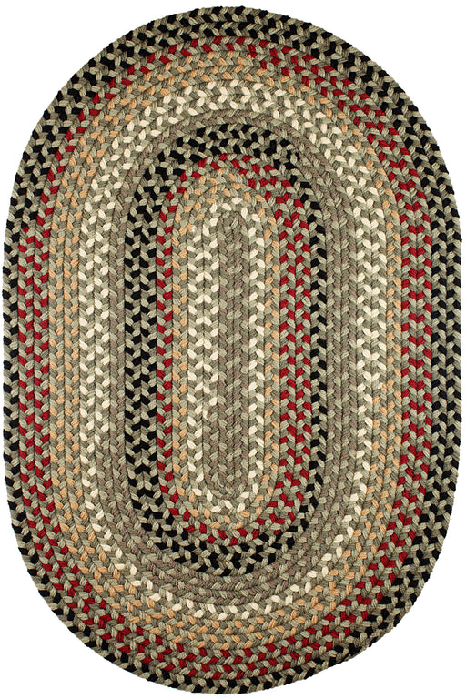 Mayflower Forest Green braided indoor/outdoor rug by Rhody Rug — oval