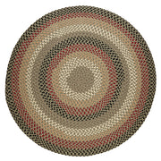 Mayflower Forest Green braided indoor/outdoor rug by Rhody Rug — round