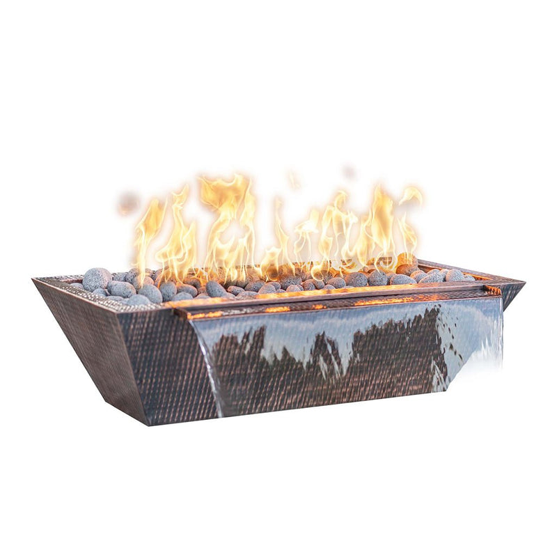 The Outdoor Plus Maya Linear Hammered Copper Fire & Water Bowl