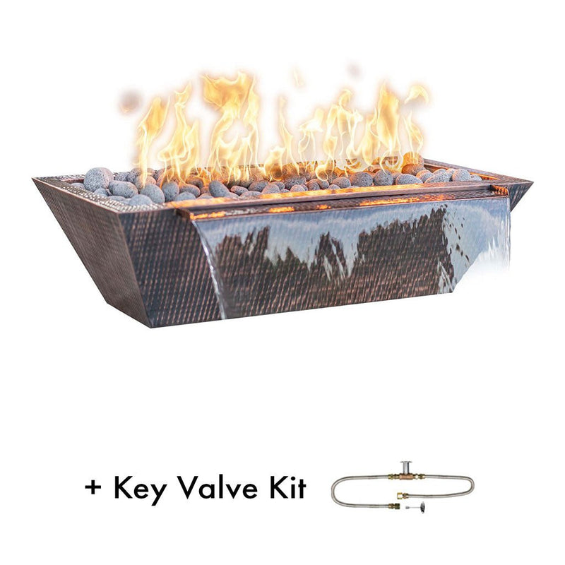 The Outdoor Plus Maya Linear Hammered Copper Fire & Water Bowl
