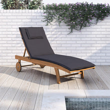 Load image into Gallery viewer, Milkcan Wheeled Outdoor Hardwood Sun Lounger - Black
