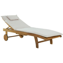 Load image into Gallery viewer, Milkcan Wheeled Outdoor Hardwood Sun Lounger - Beige
