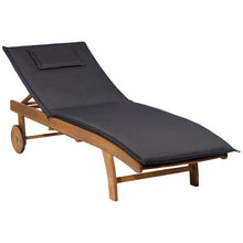 Load image into Gallery viewer, Milkcan Wheeled Outdoor Hardwood Sun Lounger - Black